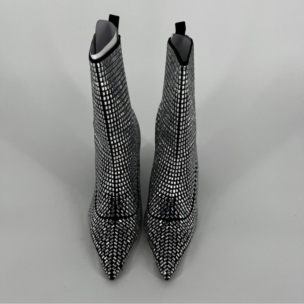 Wild Pair Neptunne Sock Dress booties silver bling - 6 - Picture 6 of 14